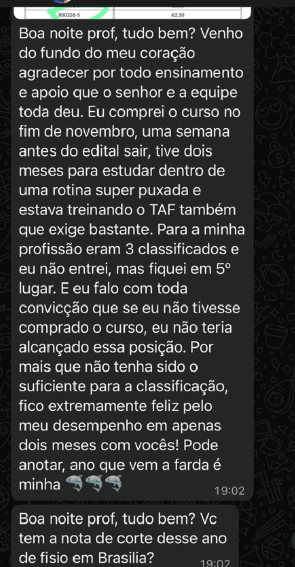 Depoimento de aluno
