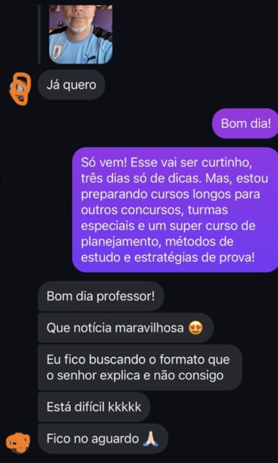 Depoimento de aluno