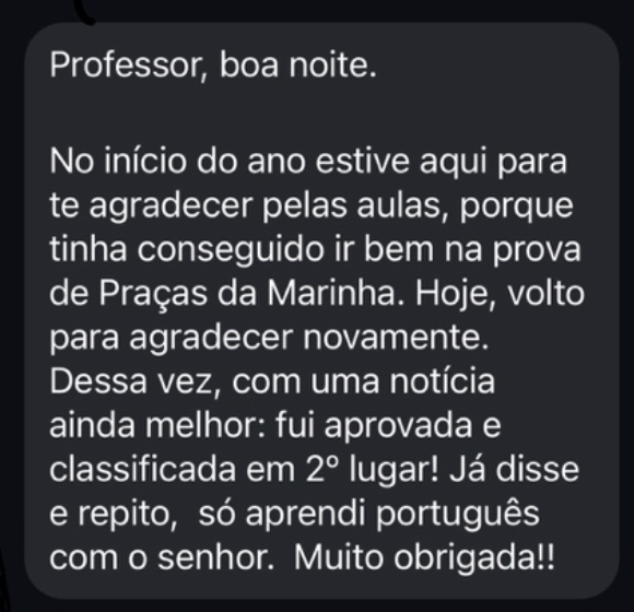 Depoimento de aluno