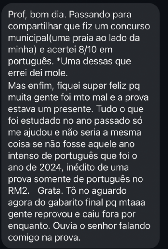 Depoimento de aluno