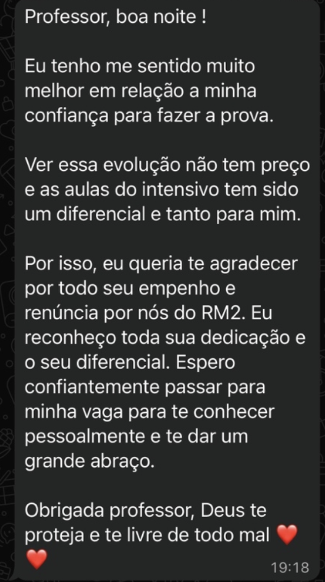Depoimento de aluno