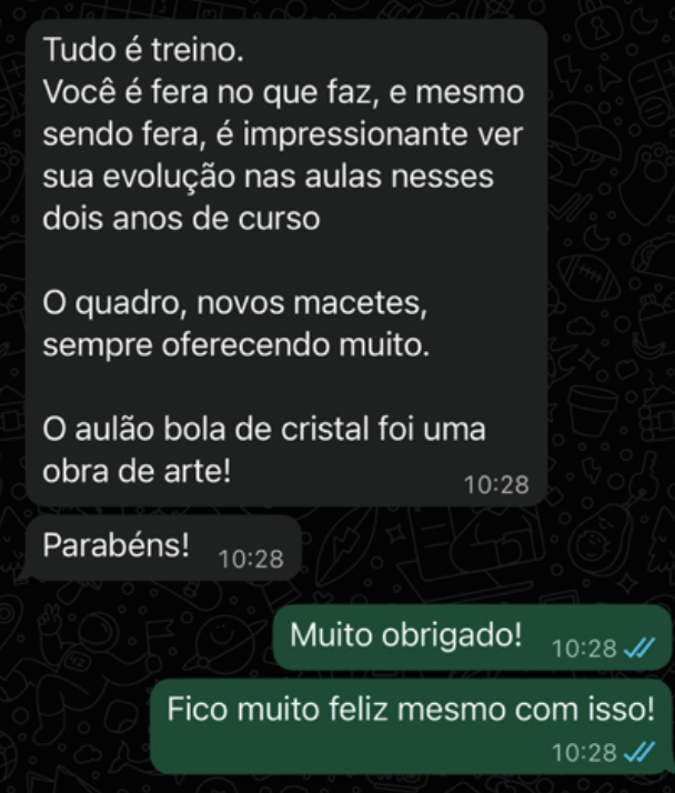 Depoimento de aluno